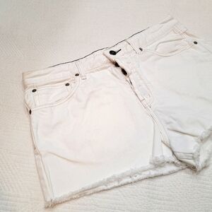 Free People white jean shorts
